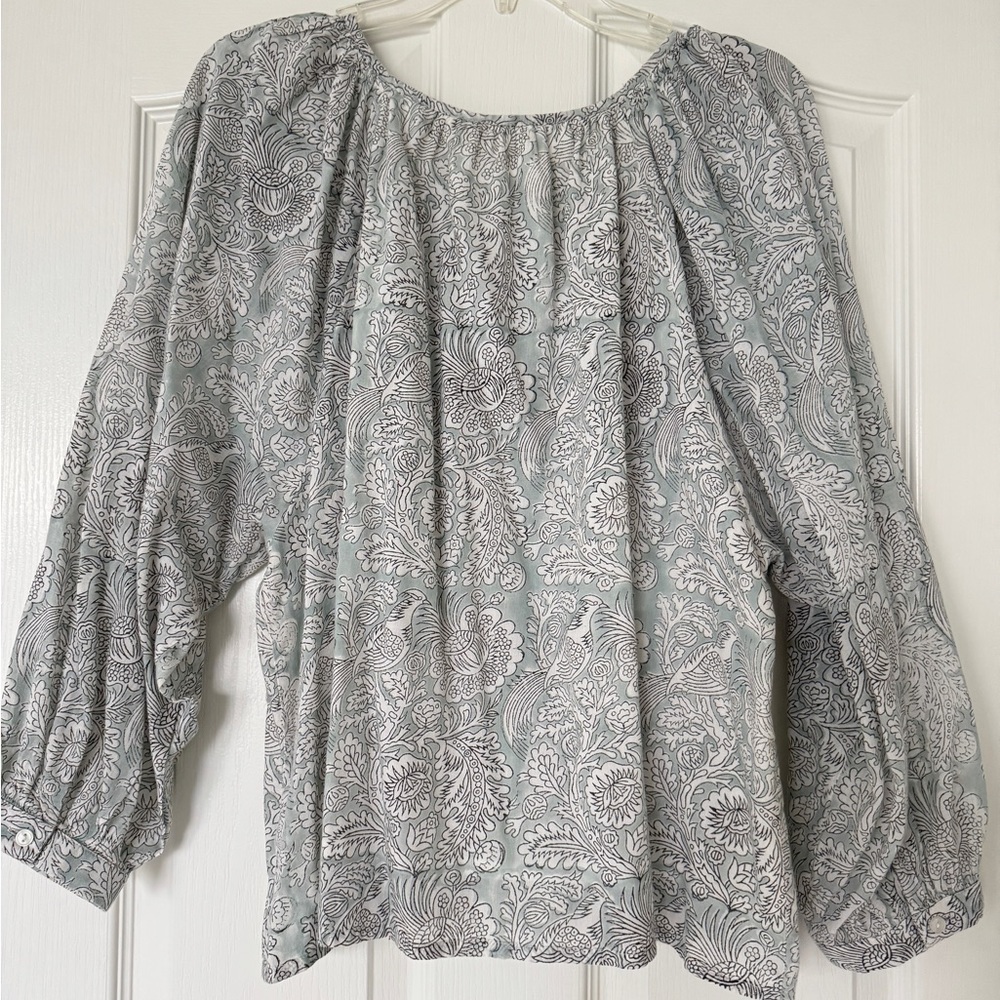 Emerson Fry Gray/Blue Floral Blouse - Picture 3 of 4
